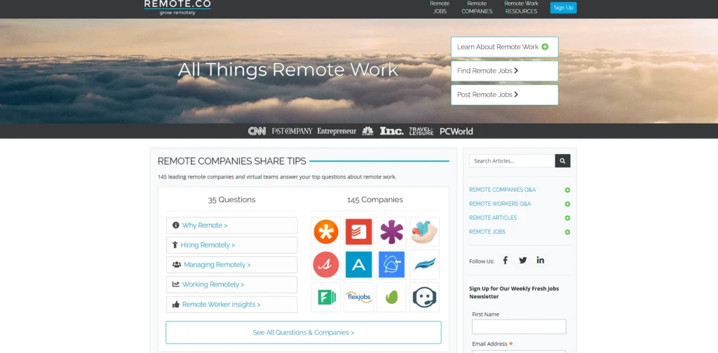 remoteco home page