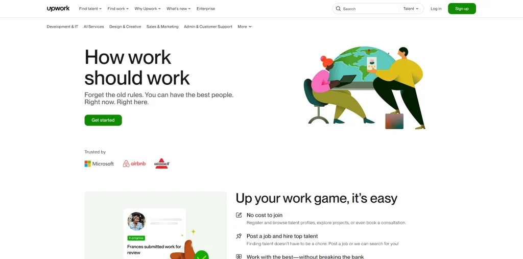 upwork home page