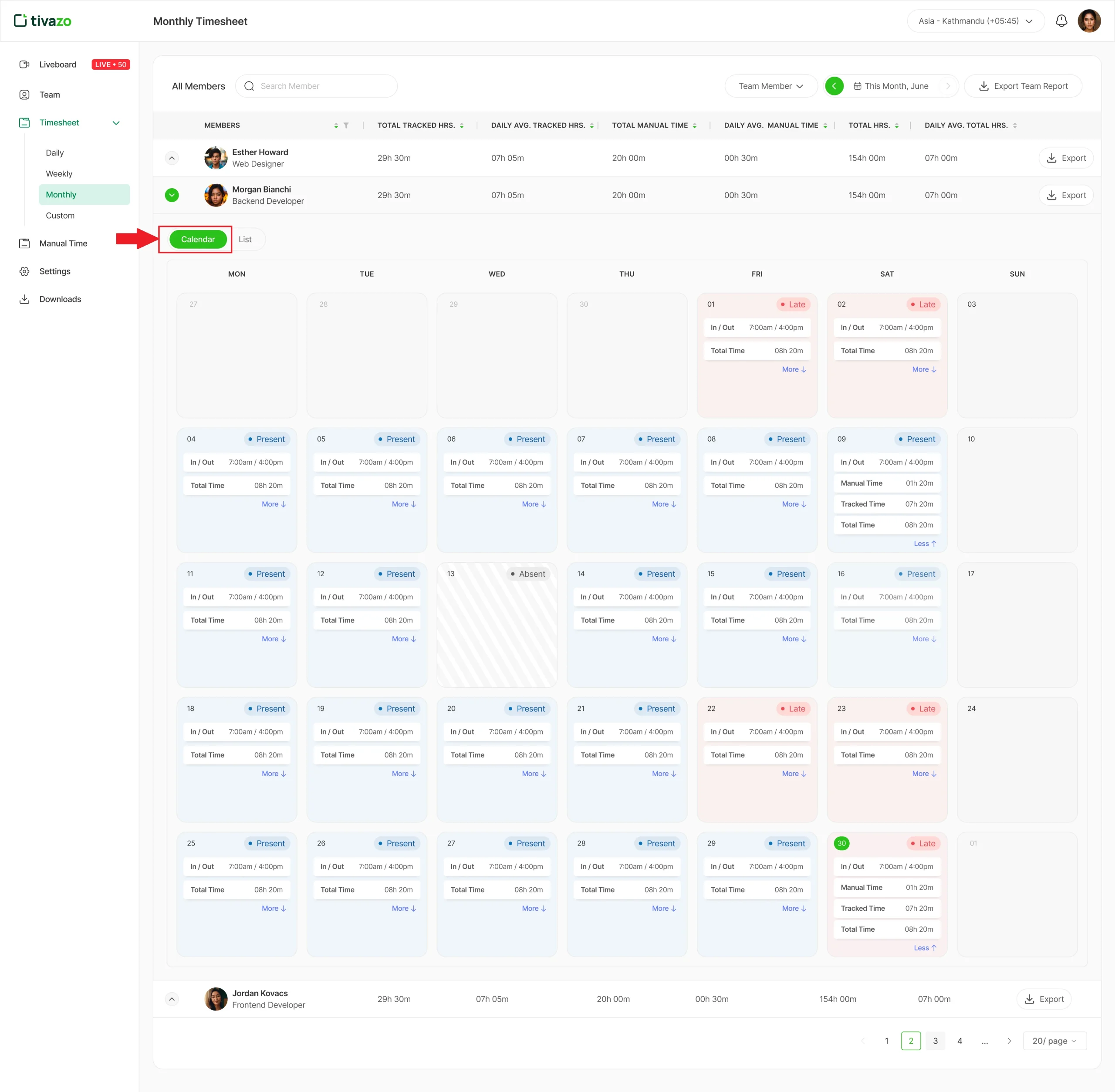 Activity Tracking Screenshot