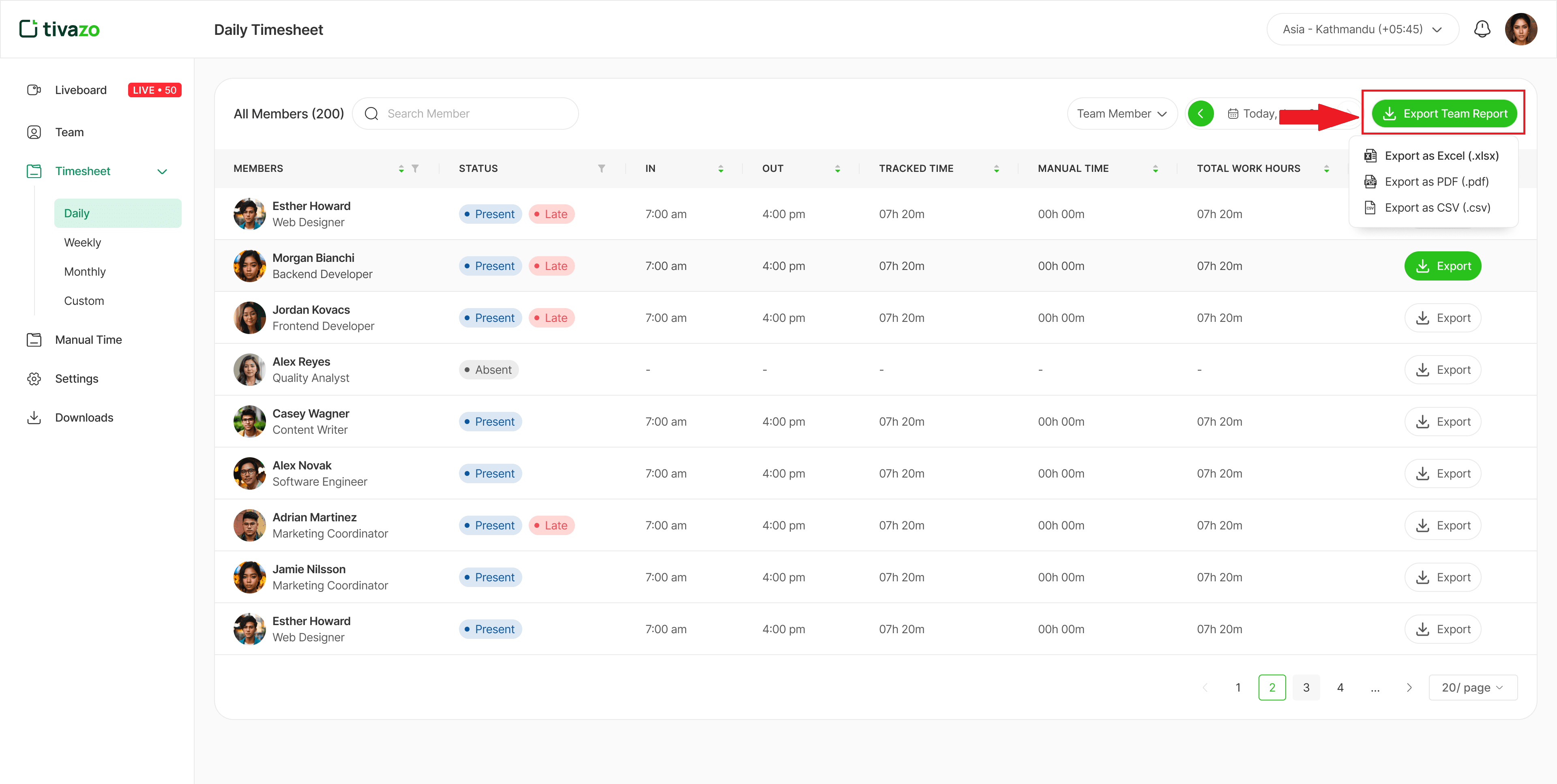 Reports Screenshot