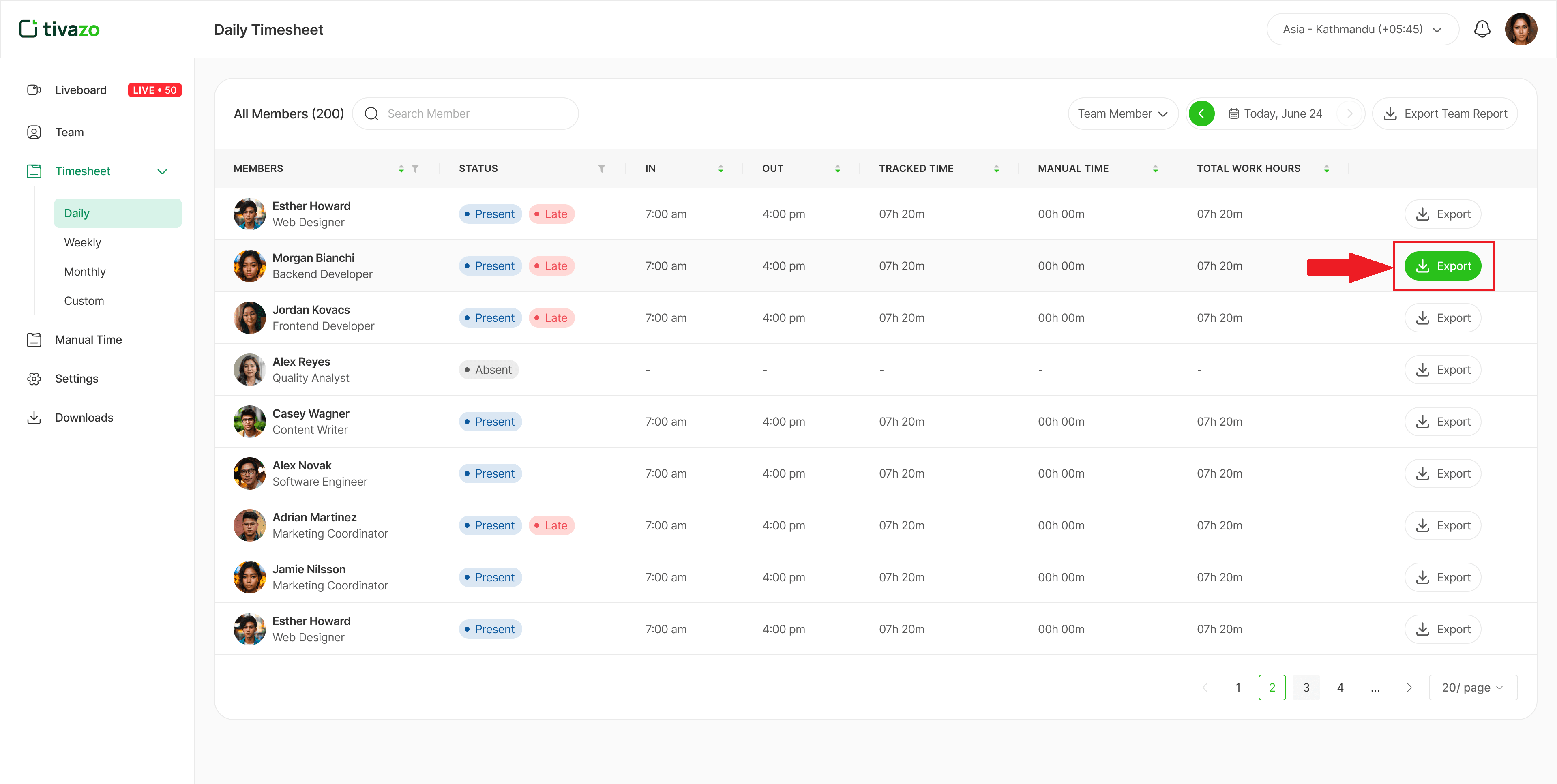 Reports Screenshot