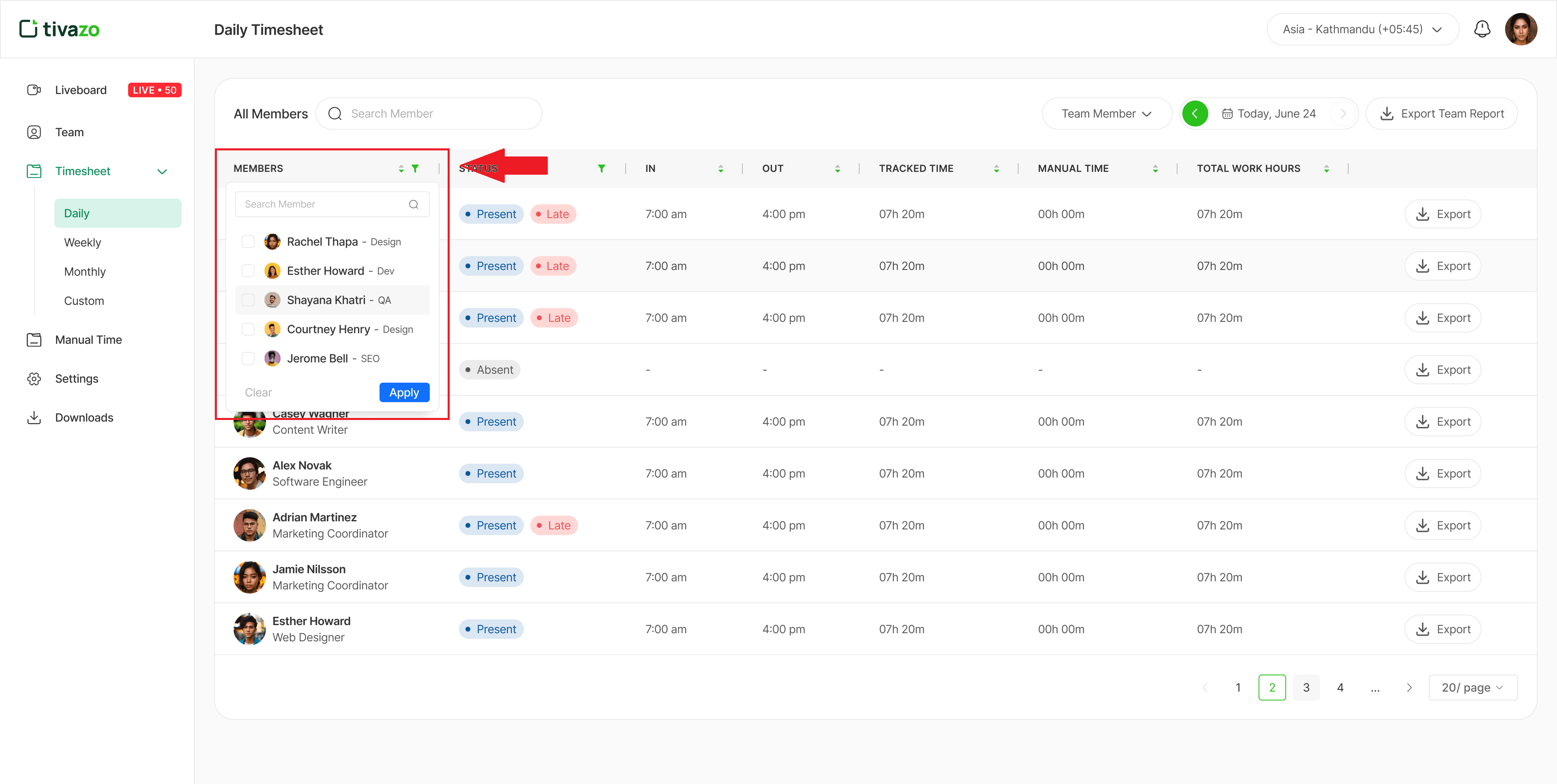 Reports Screenshot