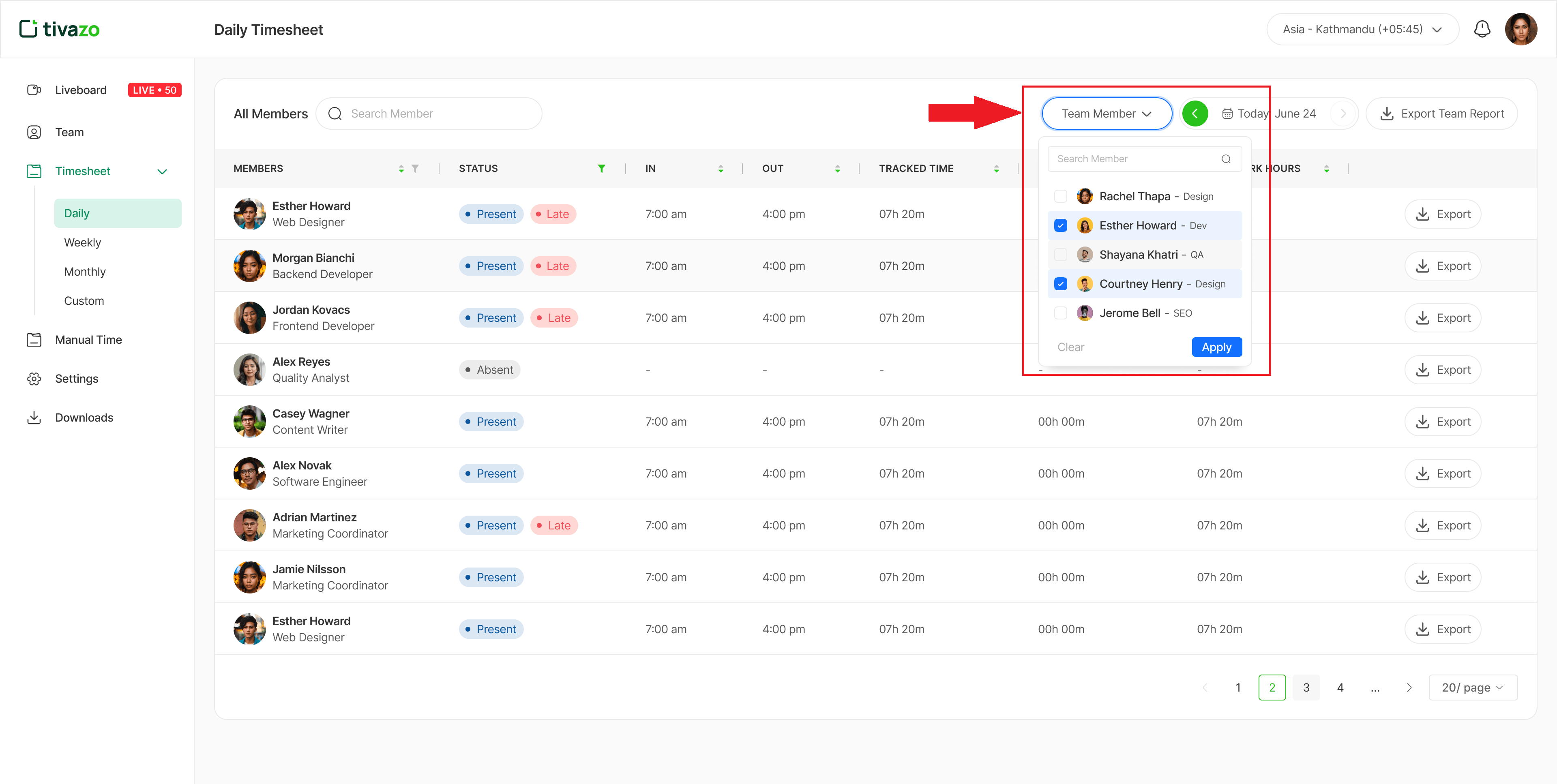 Reports Screenshot