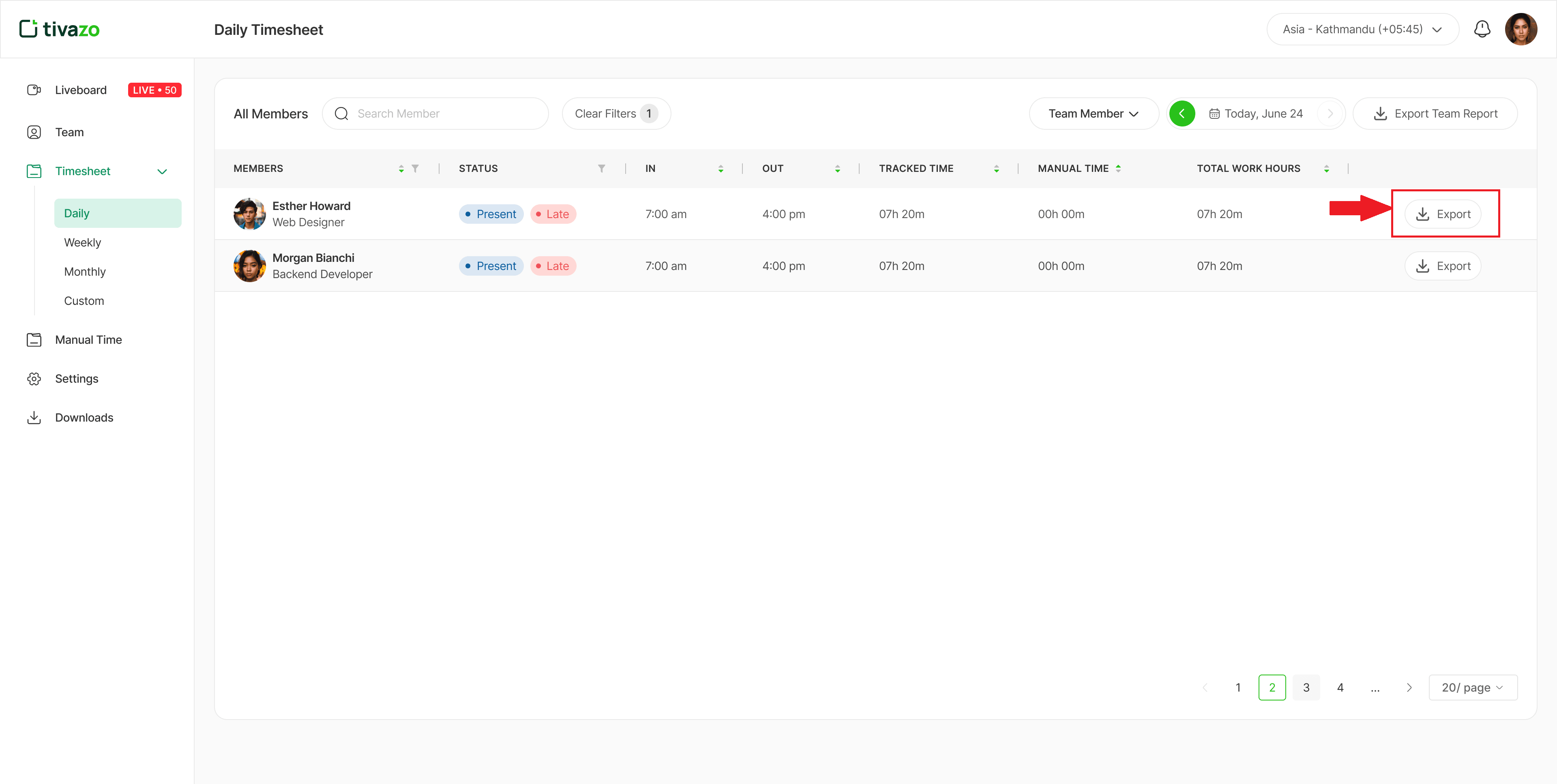 Reports Screenshot