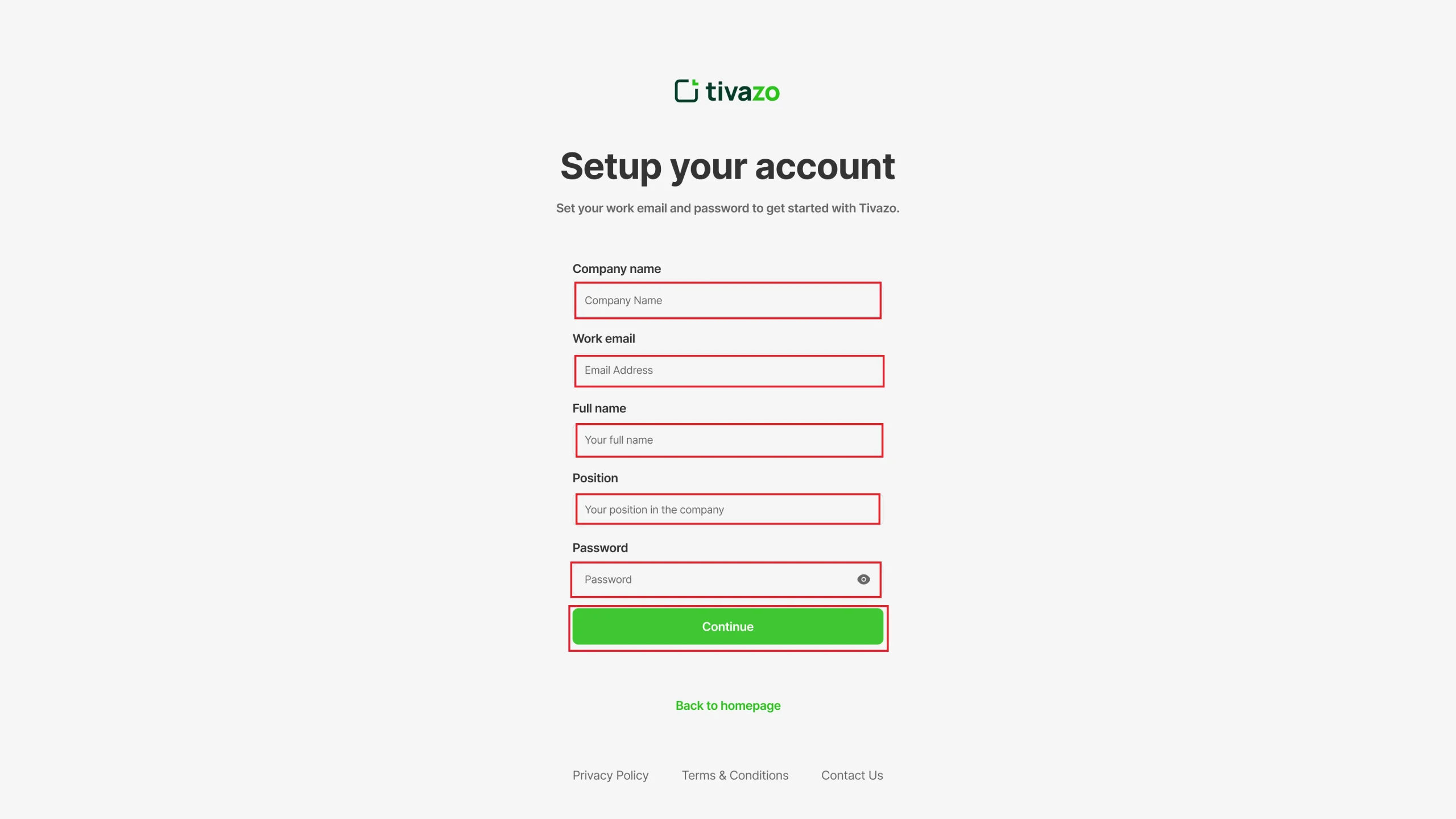 Create Company Screenshot