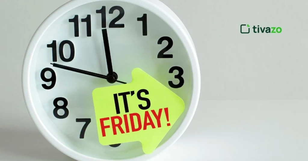 a clock showing how friday feels