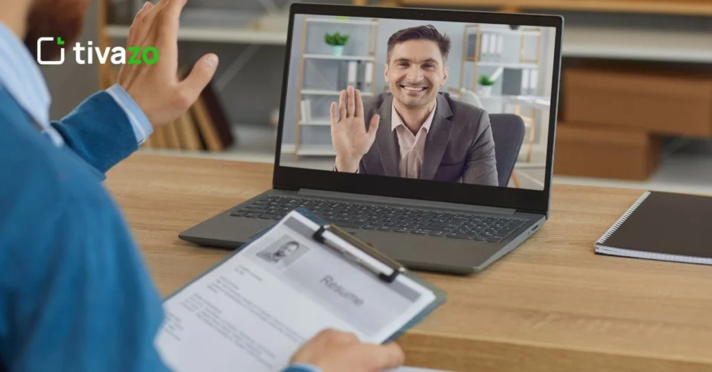 Remote business Jobs in a meeting on a laptop
