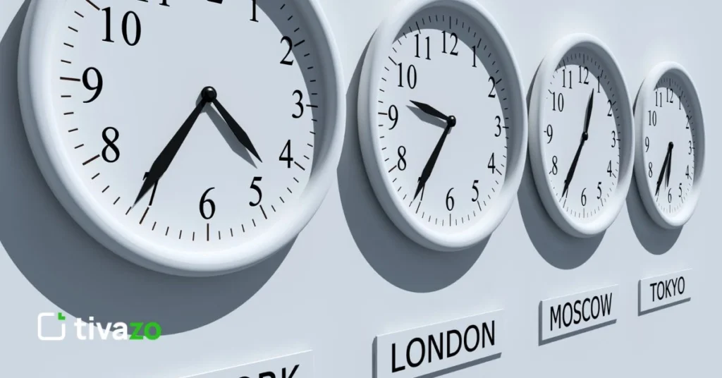 Remote business Jobs time zones in clock in wall