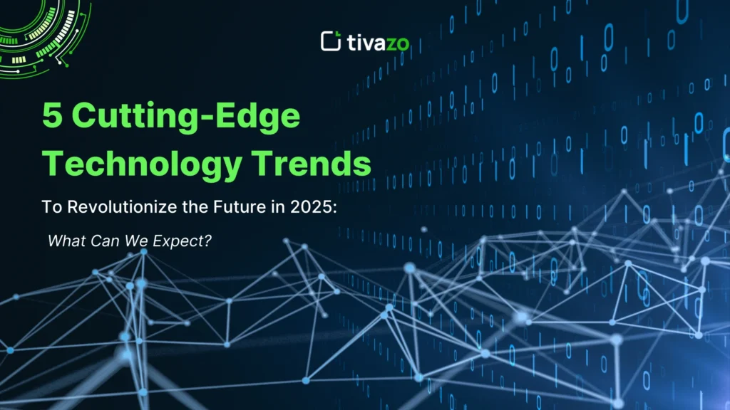 Futuristic concept showcasing 5 cutting-edge technology trends set to revolutionize 2025, including AI innovations, quantum computing, and advanced robotics