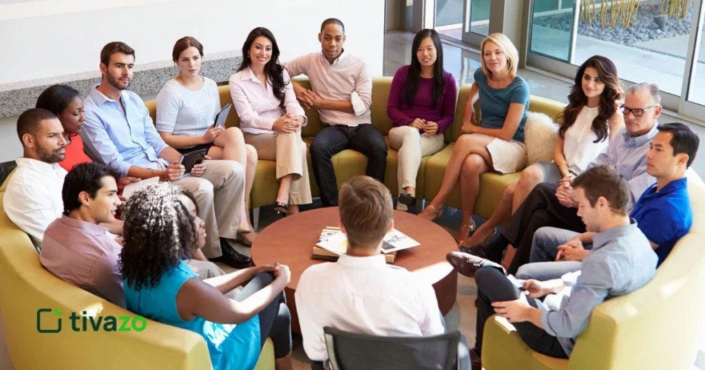 a group discussing about Employee Retention Strategies