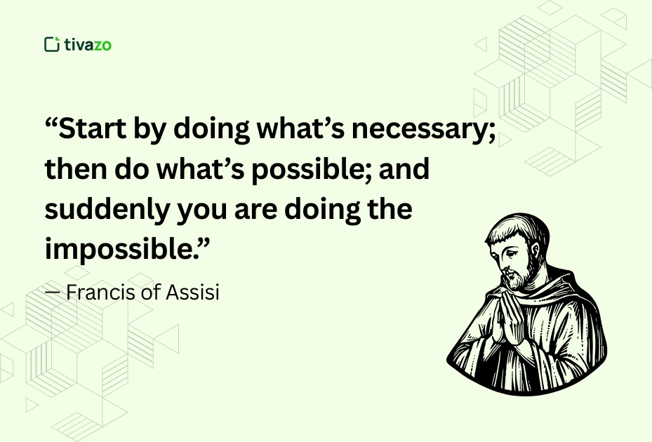 quotes about time management by Francis of Assisi